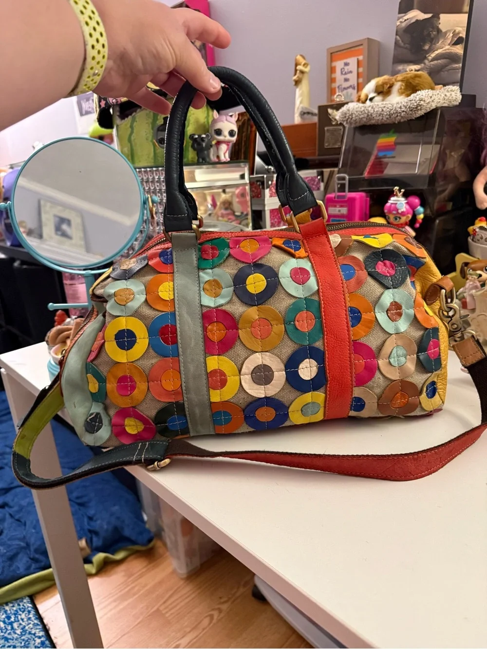 Vintage Just Millie Boho Artist-Made Leather Satchel